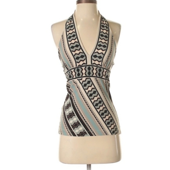 BcBgMaxazria Geometric Pattern Halter Top - Picture 2 of 7